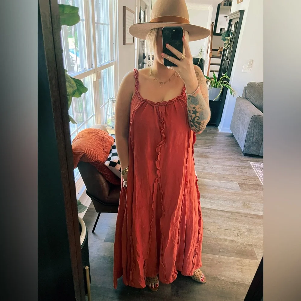 Ruffle maxi with pockets - Picture 1 of 4